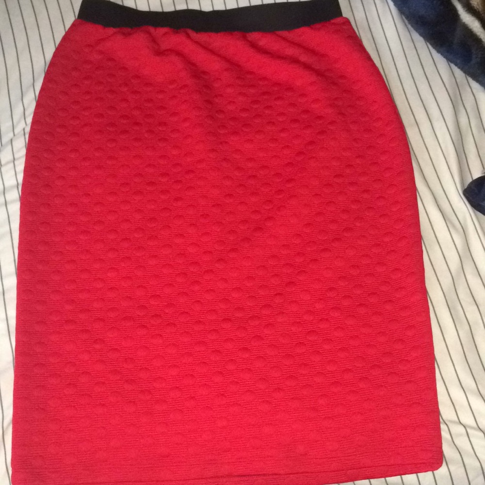Red pencil skirt